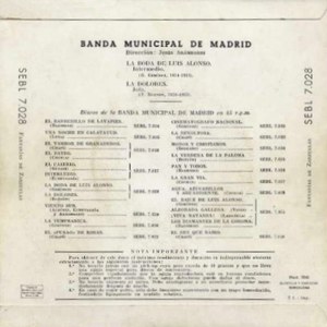 Banda Municipal De Madrid - Regal (EMI) SEBL 7.028