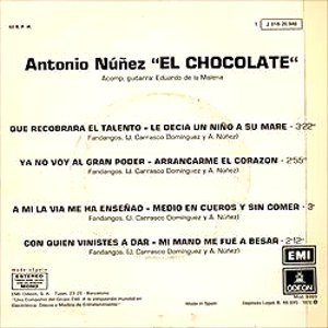 Antonio Nez El Chocolate - Odeon (EMI) J 016-20.???