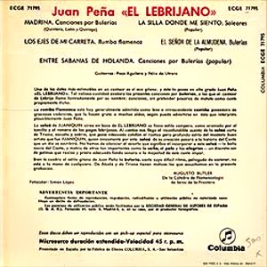 Juan Pea El Lebrijano - Columbia ECGE 71795