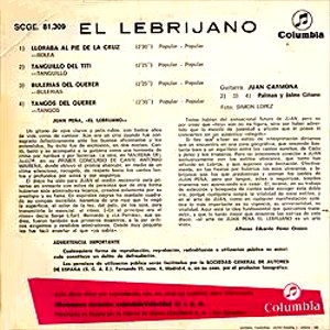 Juan Pea El Lebrijano - Columbia SCGE 81309