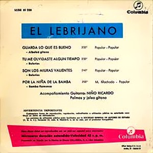 Juan Pea El Lebrijano - Columbia SCGE 81238