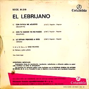 Juan Pea El Lebrijano - Columbia SCGE 81319