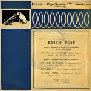 Piaf, Edith - La Voz De Su Amo (EMI) 7EPL 13.023