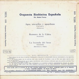Orquesta Sinfónica Española - Regal (EMI) SEDL 108