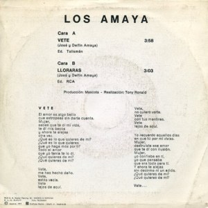Amaya, Los - RCA PB-7638