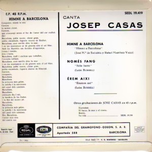 José Casas - Regal (EMI) SEDL 19.419