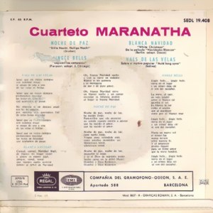 Cuarteto Maranatha - Regal (EMI) SEDL 19.408