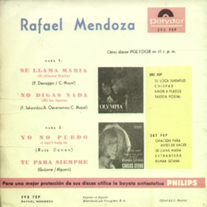 Rafael Mendoza - Polydor 293 FEP