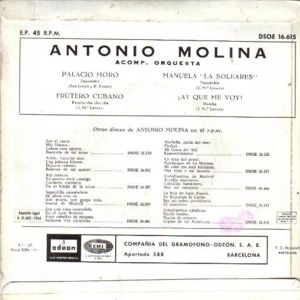 Antonio Molina - Odeon (EMI) DSOE 16.615