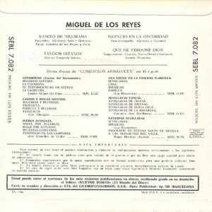Miguel De Los Reyes - Regal (EMI) SEBL 7.082
