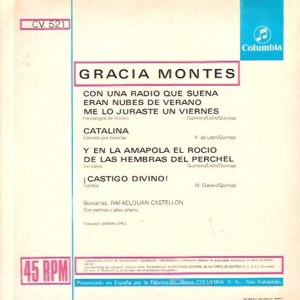 Gracia Montes - Columbia CV 521