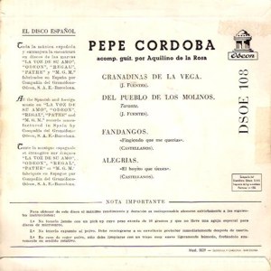 Pepe Crdoba - Odeon (EMI) DSOE 108