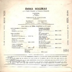 Emma Maleras - Regal (EMI) SEDL 19.194
