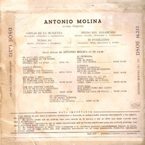 Antonio Molina - Odeon (EMI) DSOE 16.232