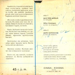 Benito Lertxundi - CINSA CIN-143