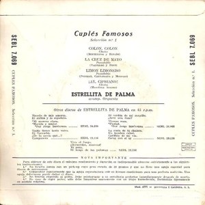 Estrellita De Palma - Regal (EMI) SEBL 7.069