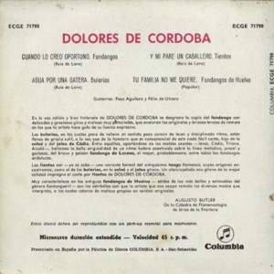 Dolores De Córdoba - Columbia ECGE 71798