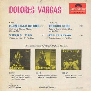 Dolores Vargas (La Terremoto) - Polydor 269 FEP
