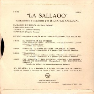 Encarnacin Marn - La Sallago - RCA 3-24104