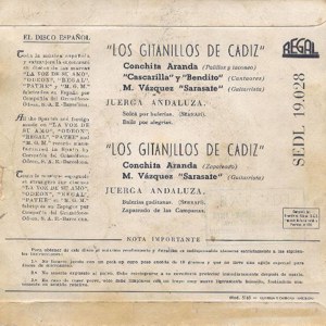 Los Gitanillos De Cádiz - Regal (EMI) SEDL 19.028