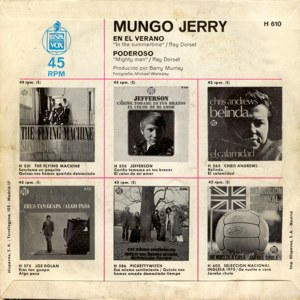 Mungo Jerry - Hispavox H 610