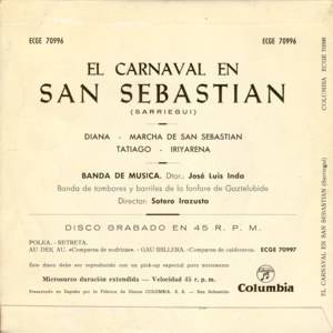 Carnaval En San Sebastin, El - Columbia ECGE 70996