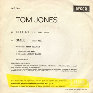 Tom Jones - Columbia ME 389