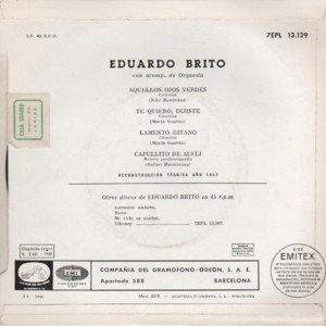 Eduardo Brito - La Voz De Su Amo (EMI) 7EPL 13.129