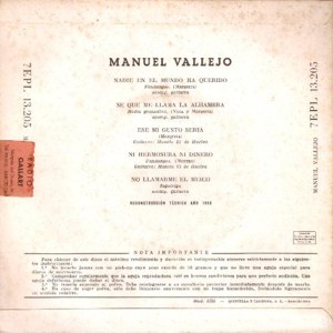 Manuel Vallejo - La Voz De Su Amo (EMI) 7EPL 13.205