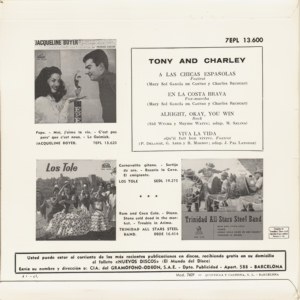 Tony And Charley - La Voz De Su Amo (EMI) 7EPL 13.600