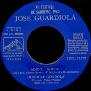 José Guardiola - La Voz De Su Amo (EMI) 7EPL 13.759