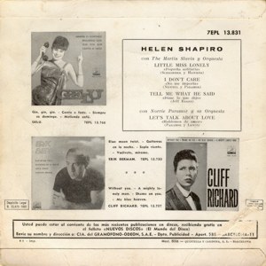 Helen Shapiro - La Voz De Su Amo (EMI) 7EPL 13.831