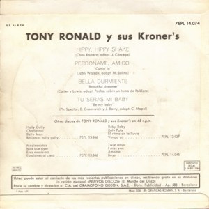 Tony Ronald - La Voz De Su Amo (EMI) 7EPL 14.074