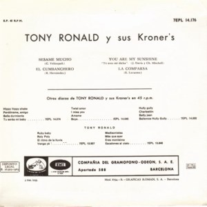 Tony Ronald - La Voz De Su Amo (EMI) 7EPL 14.080