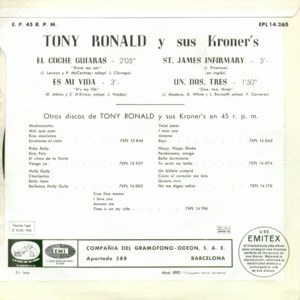 Tony Ronald - La Voz De Su Amo (EMI) EPL 14.265