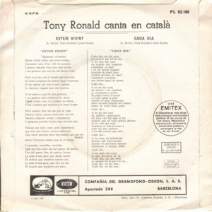 Tony Ronald - La Voz De Su Amo (EMI) PL 63.168