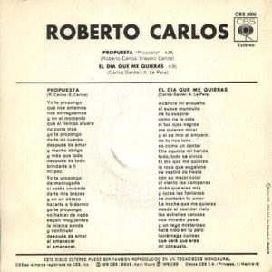 Roberto Carlos - CBS CBS 3909