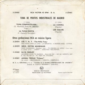 Tuna De Peritos Industriales De Madrid - RCA 3-20480