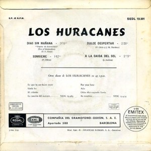 Huracanes, Los - Regal (EMI) SEDL 19.501