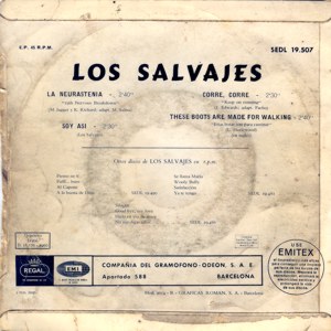Salvajes, Los - Regal (EMI) SEDL 19.507