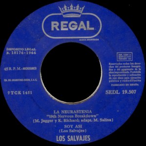 Salvajes, Los - Regal (EMI) SEDL 19.507