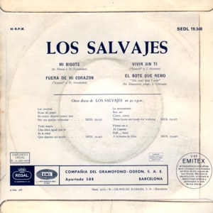 Salvajes, Los - Regal (EMI) SEDL 19.548