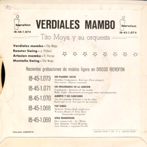 Tito Moya Y Su Orquesta - Iberofón IB-45-1.074